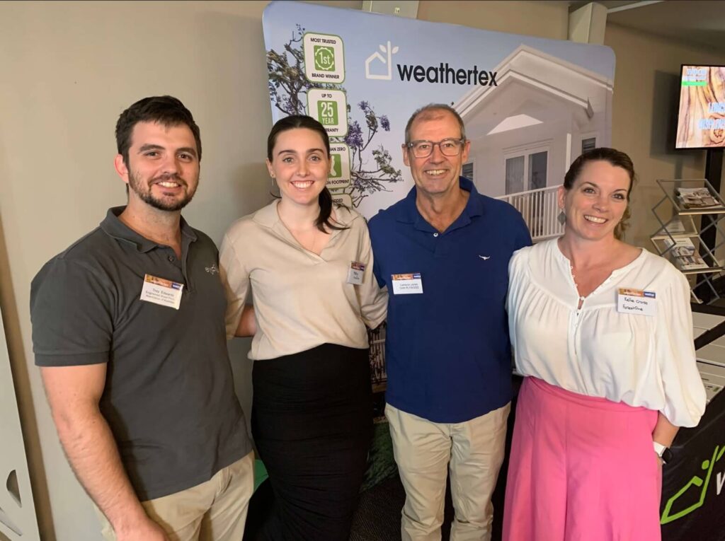 Troy Edwards, Technical Officer, Engineered Wood Products Association of Australasia, Holly C, Area Manager, ForestOne, Cameron Jones, NSW and Queensland Development Manager, Carter Holt Harvey and Kellie Cross, Area Sales Manager, ForestOne.