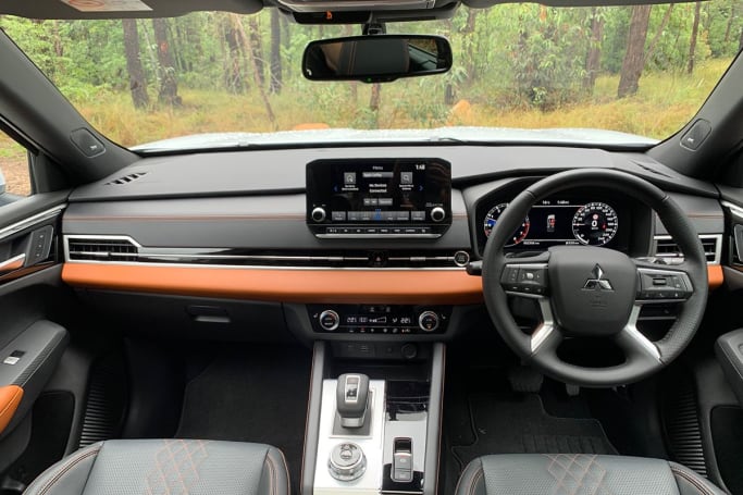 Quilted leather upholstery, auto headlights and wipers, wireless phone charging, keyless entry and an auto tailgate are found higher up the Outlander Exceed range,