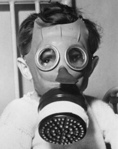 Gas masks weren’t much fun and certainly not Mickey Mouse.