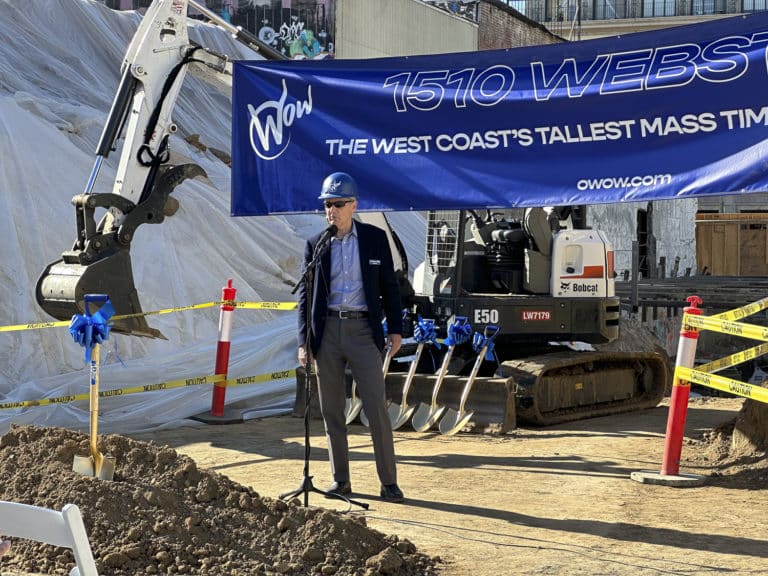Andrew Ball at the groundbreaking for 1510 Webster Street Tower in Downtown Oakland USA Wood Central