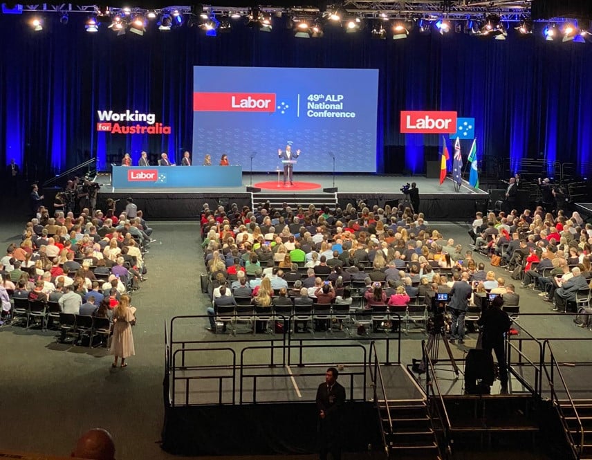 Australian Prime Minister Anthony Albanese kicked off the 49th ALP Confererence in Brisbane. Photo Credit Kimberley Caines of the West Australian via Twitter Wood Central 1