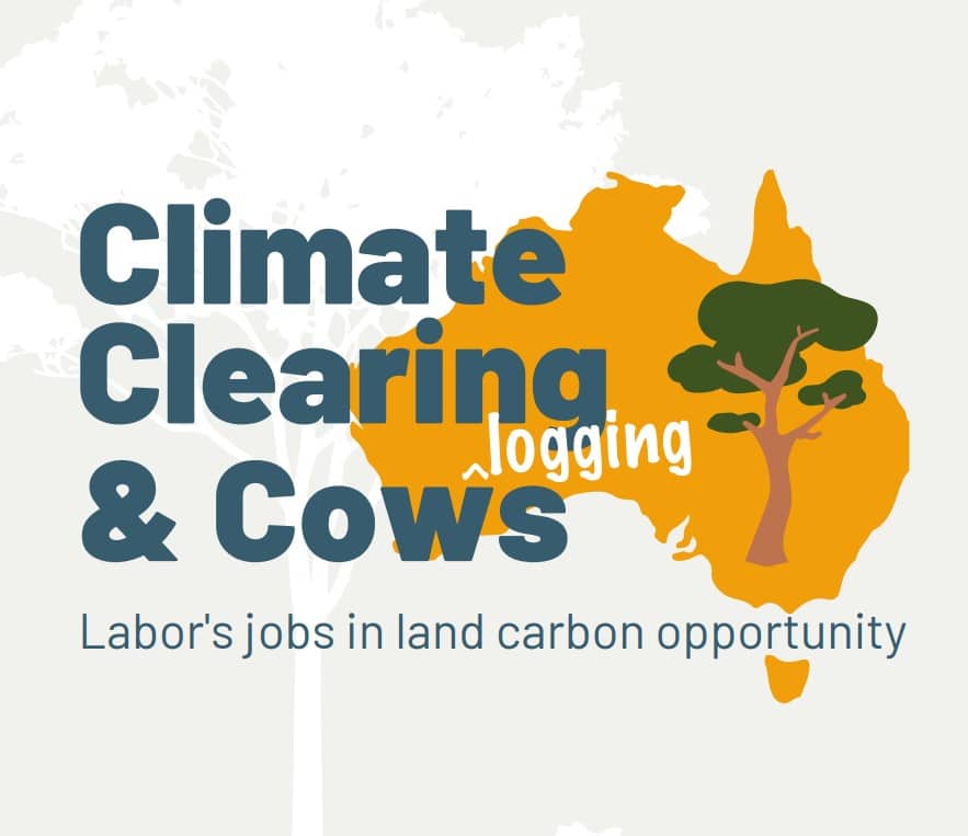 Climate Clearing Logging and Cows the powerful manifesto taken by LEAN to the next ALP National Conference in Brisbane Wood Central