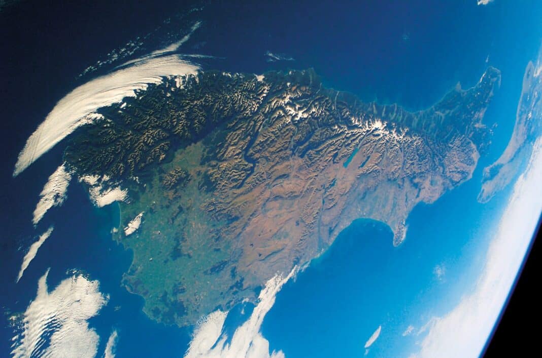 New Zealand as seen from the International Space Station. Photo Credit NASA Wood Central 1