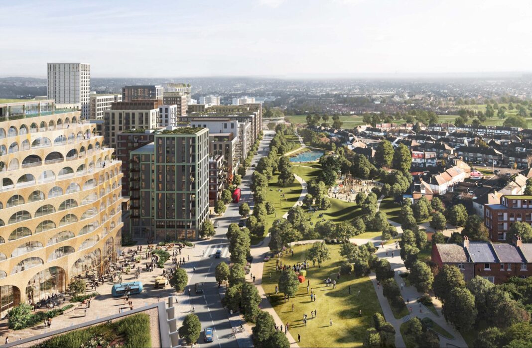 The watershed decision opens up opportunties for more net zero projects like Brent Cross Town to use mass timber in construction. Photo Credit Supplied by Brent Cross Town Wood Central