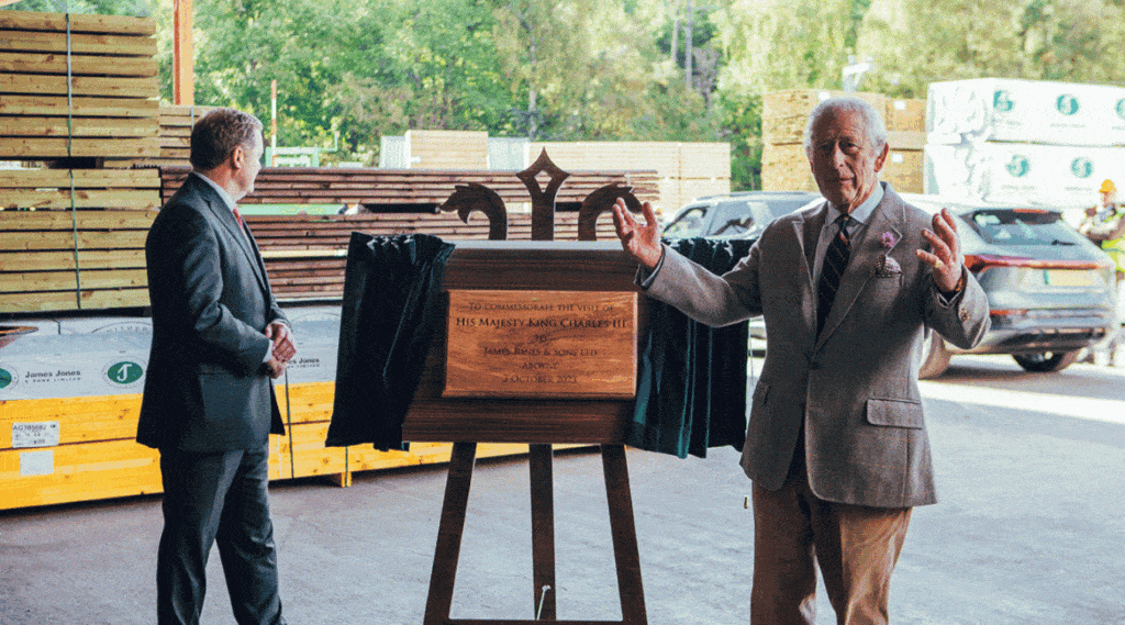 King Charles last visited the sawmill in 1999 with the relationship between James Jones & Sons and the Royal Family going back decades. (Photo Credit: Supplied)