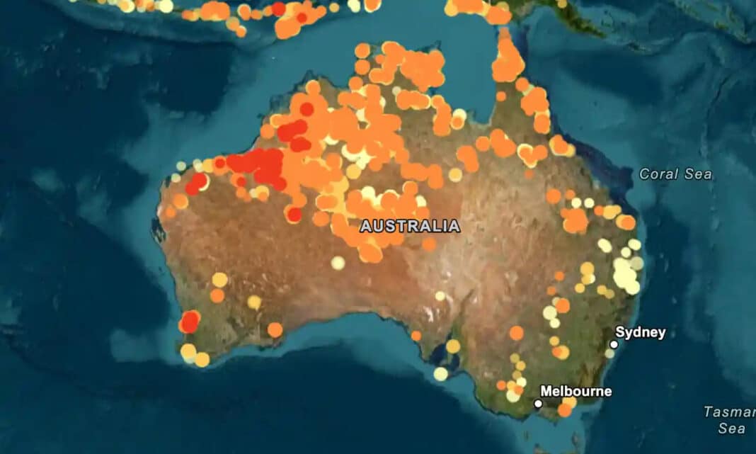 Out of control bushfires are now burning across Australia. (Photo Credit: BOM)