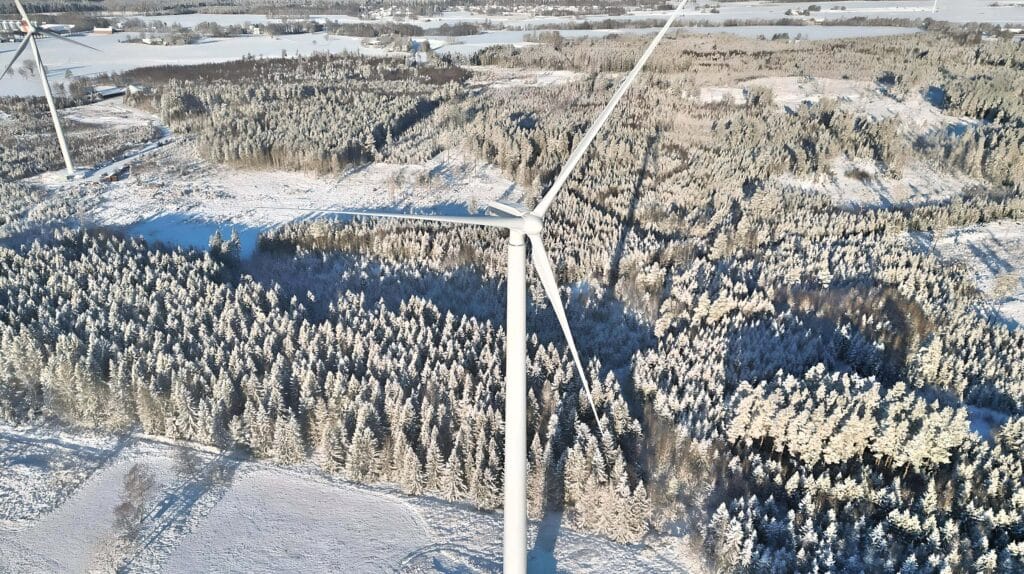 Swedish start-up Modvion is using laminated veneer lumber to supply wood turbines across the EU. After signing an agreement with PEFC-certified Metsa Wood last year it could become Europe's largest consumer of LVL. (Photo Credit: Modvion)