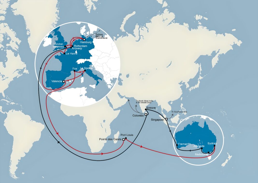 Last week, the CMA CGM, the world's second largest commercial vessel, set up a new shipping route that connected Australia via the Indian Ocean. (Photo Credit: CMA CGM)