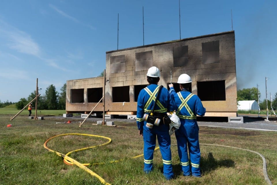 The Mass Timber Demonstration, Fire Test Program, has shown that mass timber buildings perform similarly to noncombustible construction. (Photo Credit: The Canadian Wood Council)