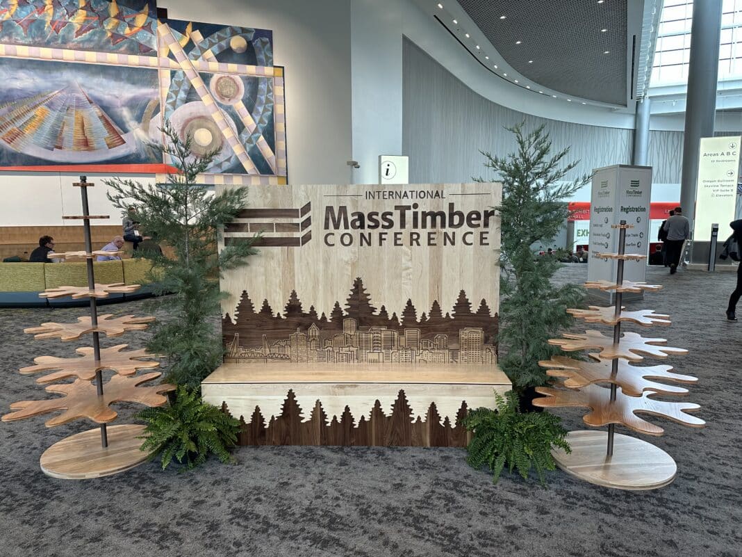 Yesterday, Andrew Dunn and the Asia-Pacific delegation hosted by the APA – Engineered Wood Association arrived at the Mass Timber Conference in Portland, Oregan. (Photo Credit: Andrew Dunn)