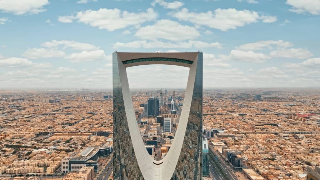 Downtown Riyadh in Saudi Arabia. According to China Customs, exports of plywood has tripled to Saudi Arabia over the past 12 months amid the rush for construction materials. (Photo Credit: ArtistDesignArt via Shutterstock Images)