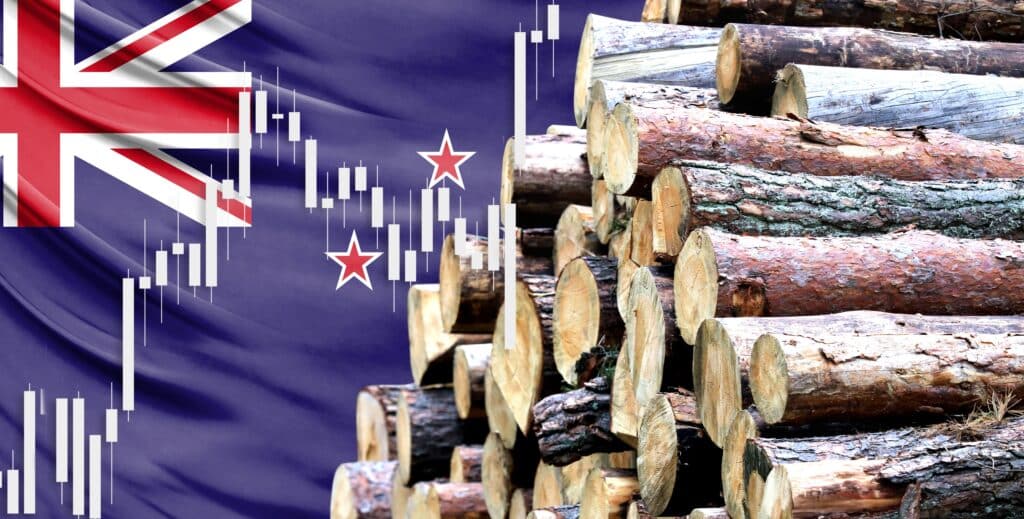Sawn wood is one of New Zealand's most imports - however sluggish timber demand in NZ is now putting the trade of logs, NZ’s fourth largest export industry, at risk. (Photo Credit: Millenius / Alamy Stock Photo)