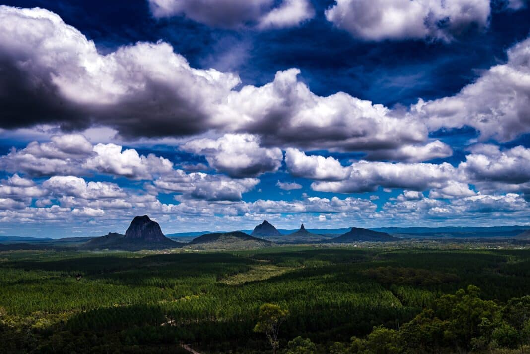 Areas of Glass House Mountains and Sunshine Coast hinterland state forests will be redesignated as national or conservation parks under the new plan. (Photo Credit: Wikicommons via Creative Commons)