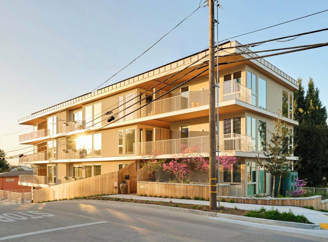 The Bungalows on Marathon is SuperLA's first development project in downtown LA. The start-up is looking to shake up the Californian real estate market by using mass timber construction systems to develop projects that are faster and better than traditional Bungalow projects. (Photo Credit: SuperLA)