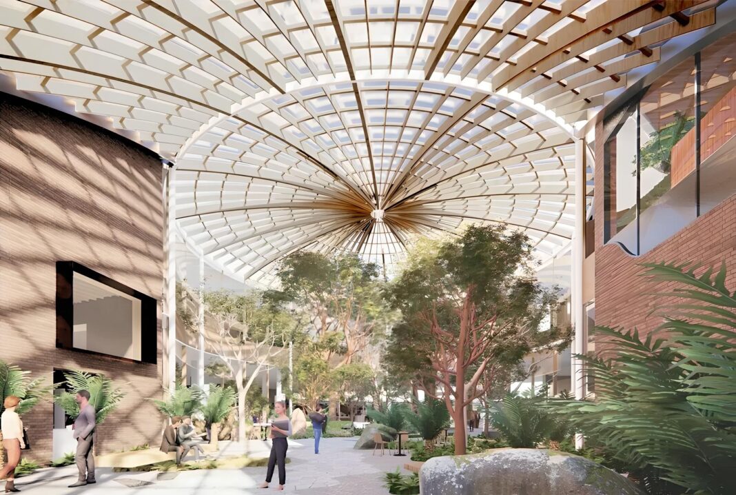 The University of Tasmania Forestry Building, designed by Woods Bagot, is slated to open in 2025. (Image Credit: Woods Bagot)