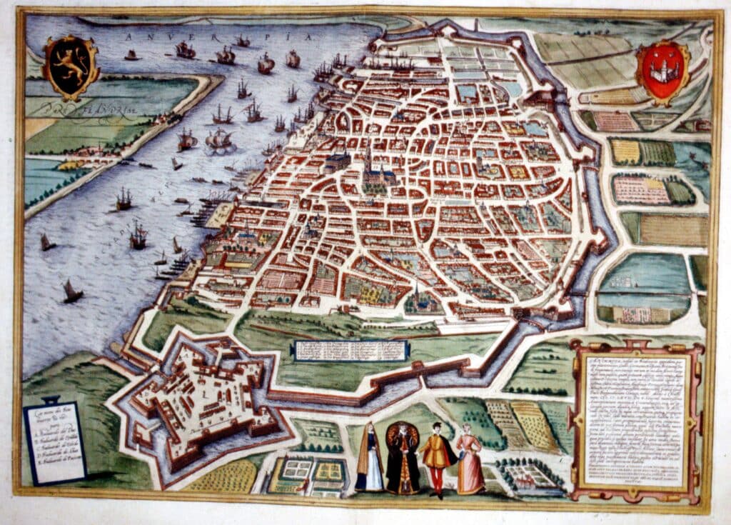 16th / 17th century Map of Antwerp, Holland