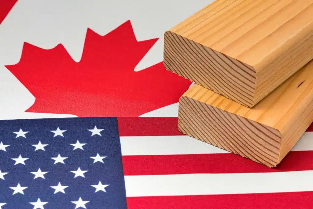 More than US $3 billion in softwood lumber trade occurs between the United States and Canada. (Photo Credit: Adobe Stock Images)