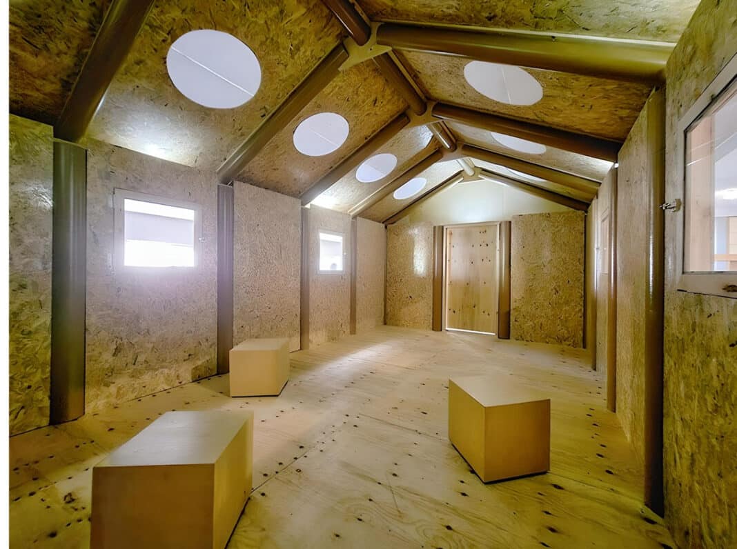 Assembled from beer crates, sandbags, plywood, cardboard tubes, waterproof tape, and steel rods, Shigeru Ban's Paper Log House has for (almost) 30 years have been crucial in providing much-needed shelter to disaster and conflict prone areas.