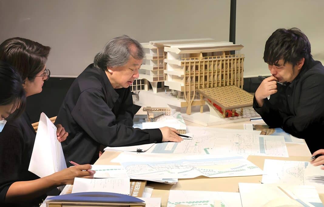 At his office in Tokyo, April 2024. Shigeru Ban is a global leader in humanitarian architecture. (Photo Credit: The Japan Art Association / The Sankei Shimbun)