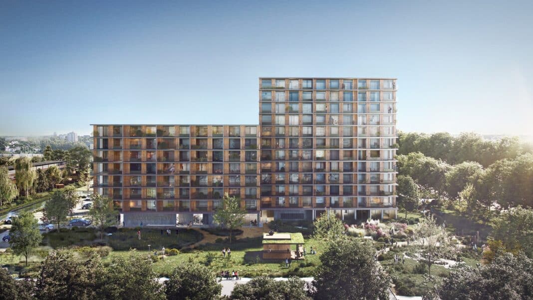 Balconies, communal gardens and greenery galore: the new timber building in Rotterdam. (Photo Credit: The Powerhouse Company)