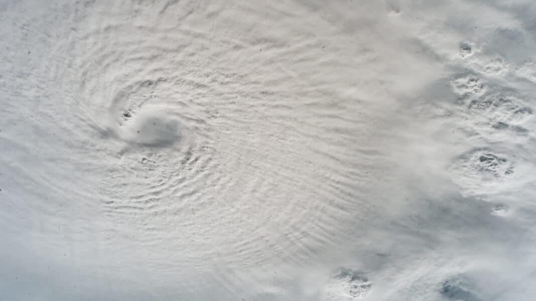 While orbiting 257 miles above the Gulf of Mexico, an external camera on the International Space Station captured this image of Hurricane Milton, a Category 5 storm packing winds of 175 miles an hour at the time of this photograph, and its well-defined eye. (Photo Credit: NASA Johnson shared CC BY-NC-ND 2.0)