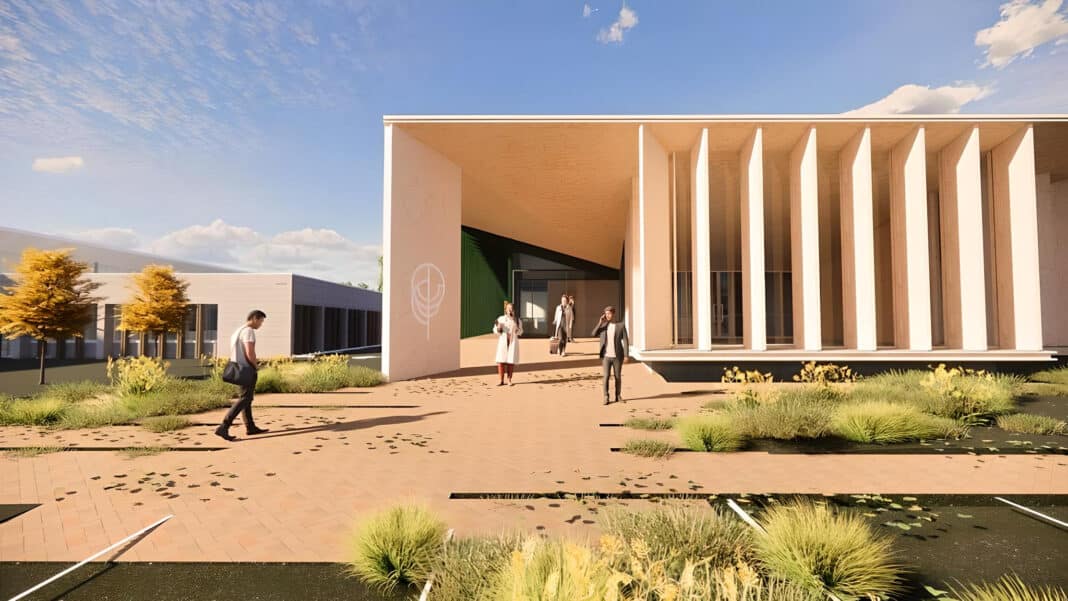 An artist's impression of the Forestry Centre of Excellence, due to be built on UniSA's Mount Gambier campus in 2025.