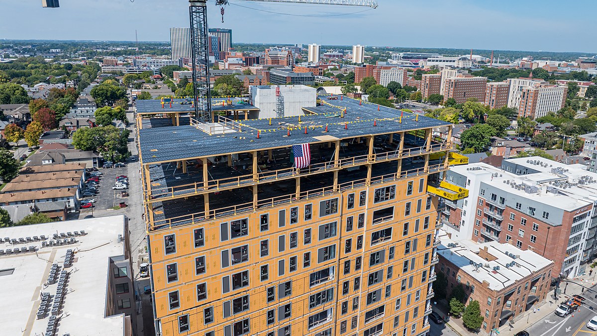 America's Tallest Timber Student Housing Tops Out in Columbus